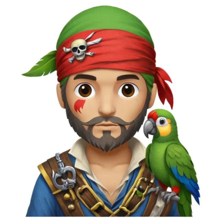 pirate and parrot emoji