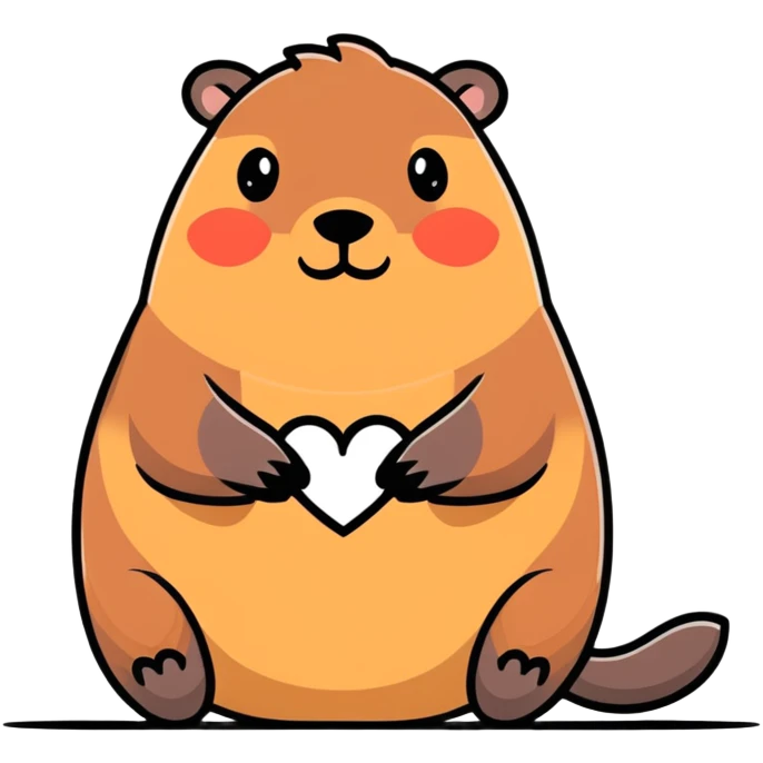 capybara making a heart with his hands emoji