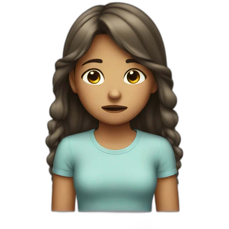 young girl crying emoji