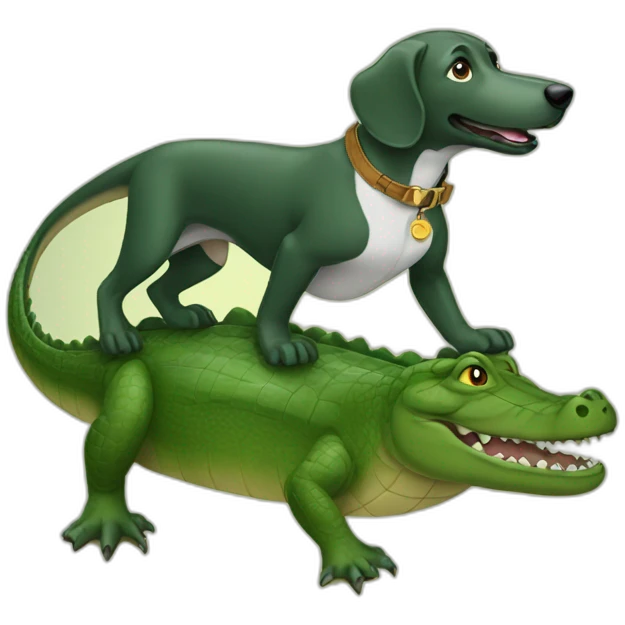 Un chien sur un crocodile emoji