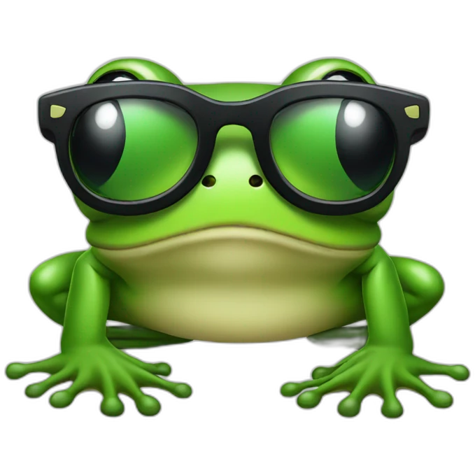 frog with black glasses emoji