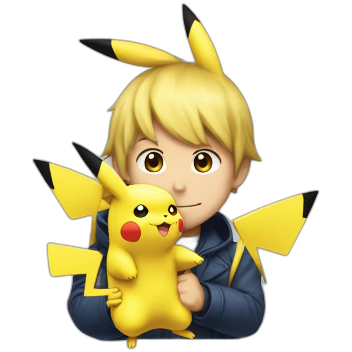 Macron embrasse Pikachu emoji