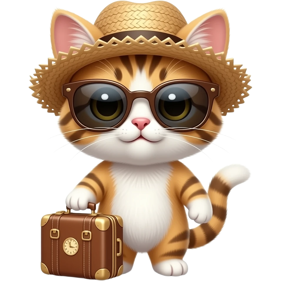 A kitty cat ready for vacation emoji