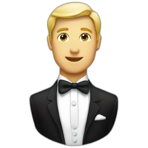 white tie and top of black suit emoji