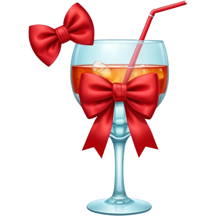 Red bow with a cup of drink emoji