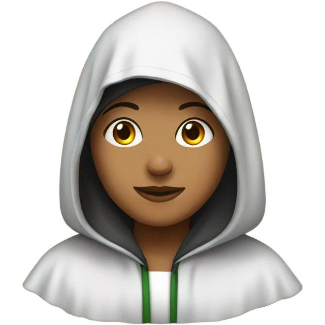 Roxana wearing a hooding emoji