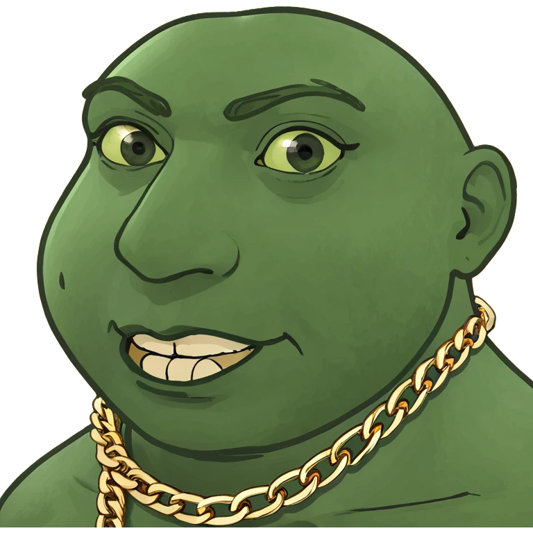 White man with dark hair and thick mustache wearing gold chain necklace emoji