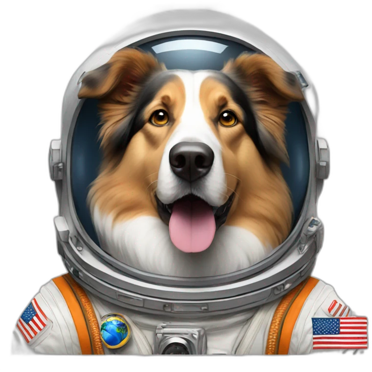 dog american shepherd astronaut emoji
