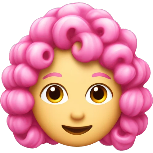 one pink plastic curler emoji
