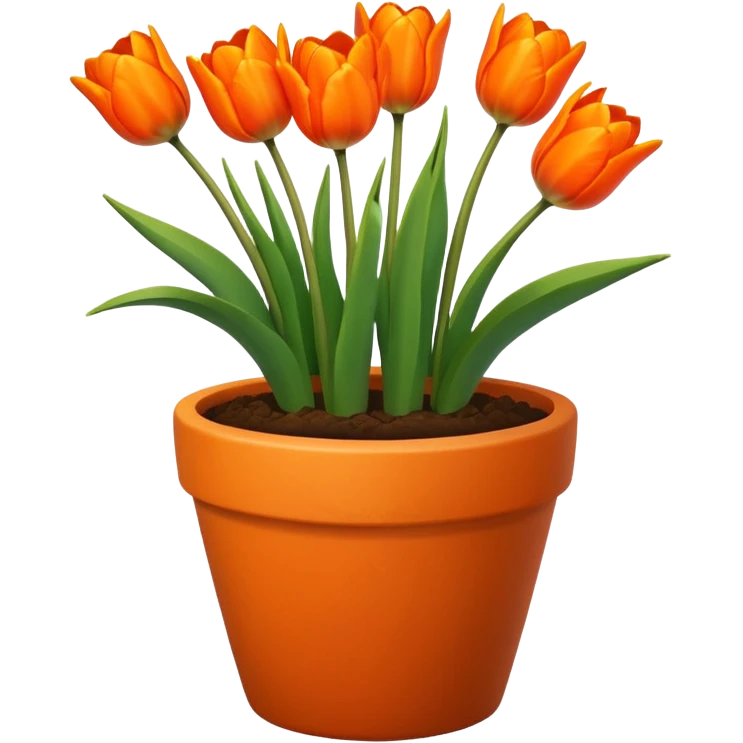 orange tulips flower pot emoji