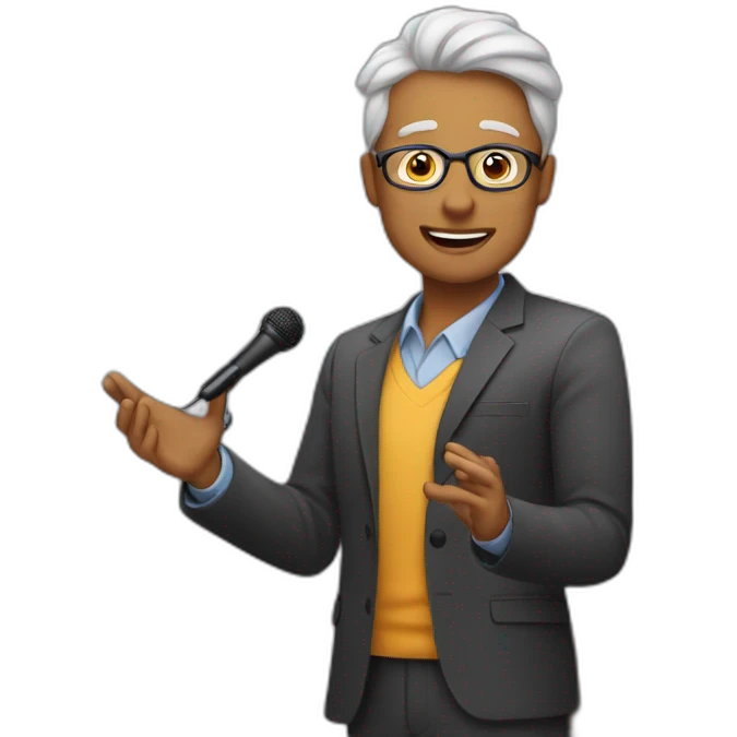 confident speaker giving a speech emoji