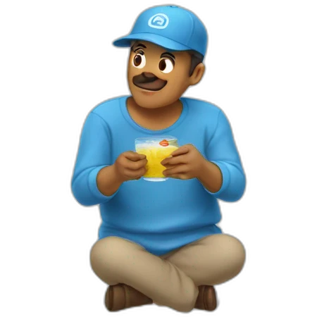 Un caca qui boit de l’eau emoji