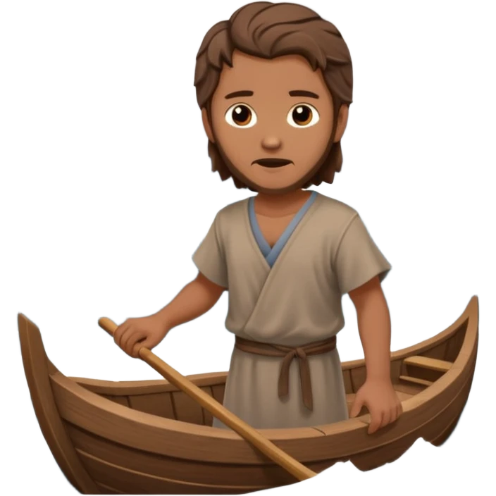 Biblical Noah on a boat emoji