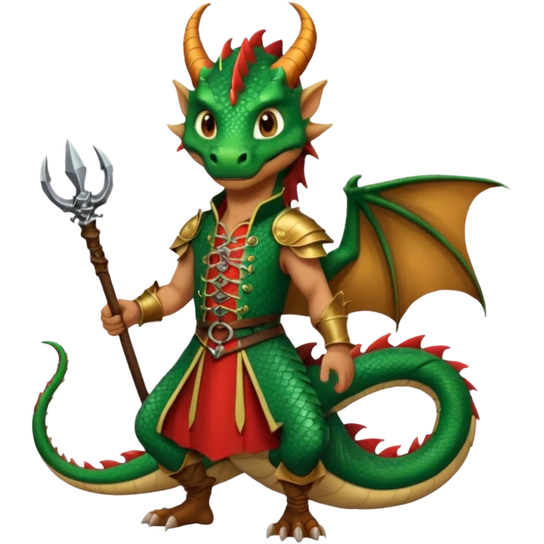 a dragon tamer with a whip in his hand in medieval time with a dragon next to him emoji