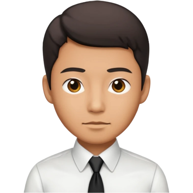 asian man in white shirt with black tie WITHOUT a blazer emoji