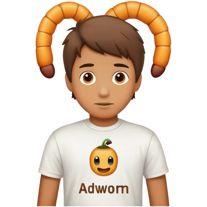 Boy t-shirt with text 'adworm' emoji