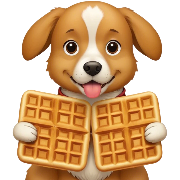 Dog eating waffle  emoji