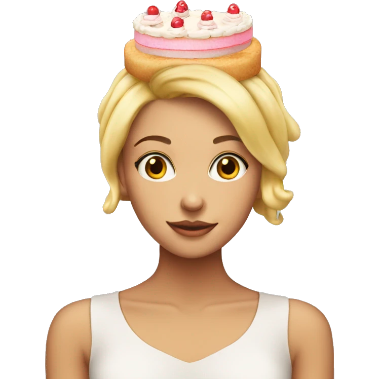 Blonde girl with cake on head  emoji