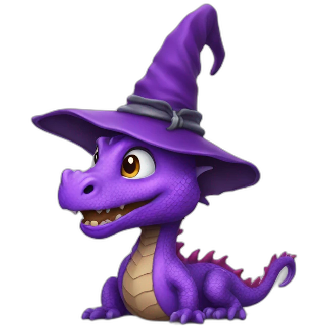 purple dragon with a wizard hat emoji