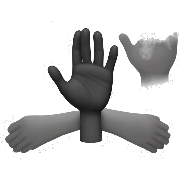 Silent hands emoji black and white emoji