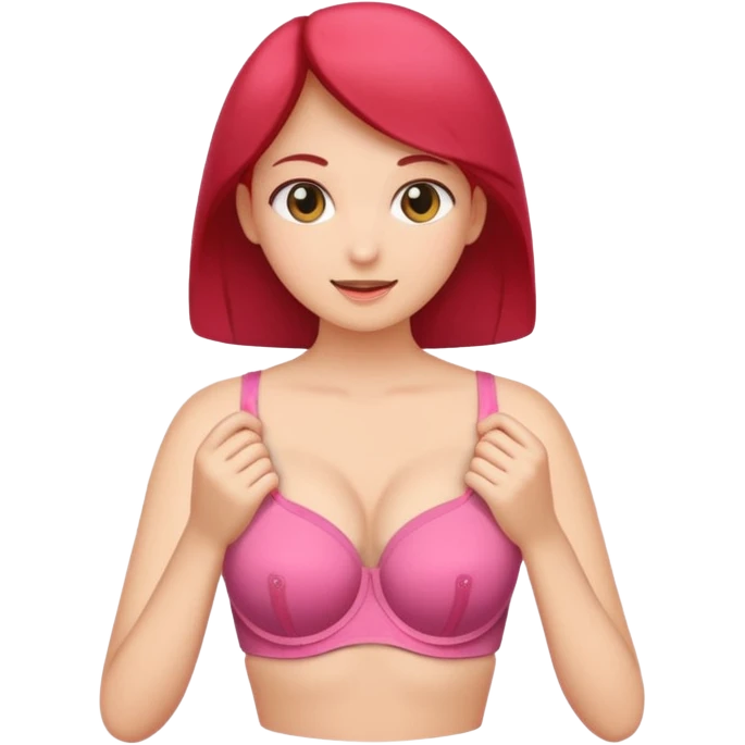 A girl opening bra emoji