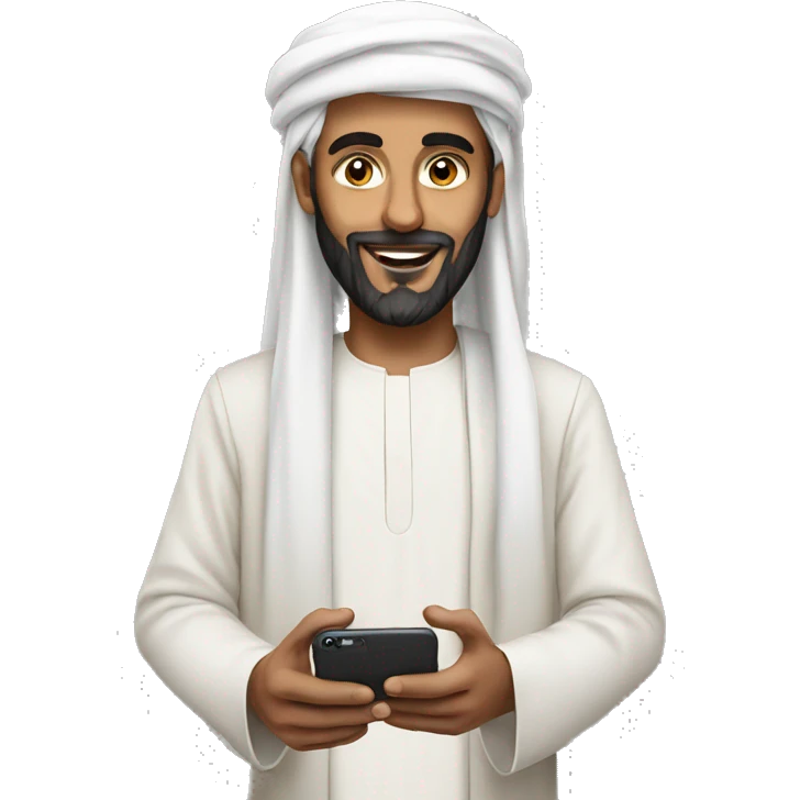 Sheikh with an iPhone emoji