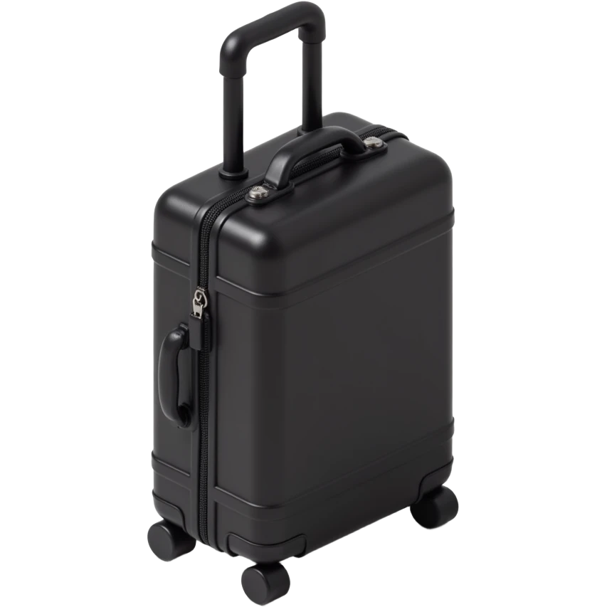 aesthetic luxury rollaboard carry-on luggage, black emoji