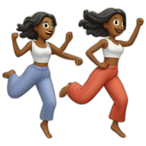 deux femmes qui dansent salasa  emoji