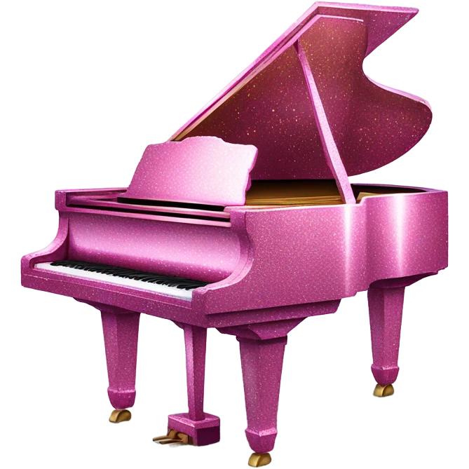 Pink glitter grand piano  emoji