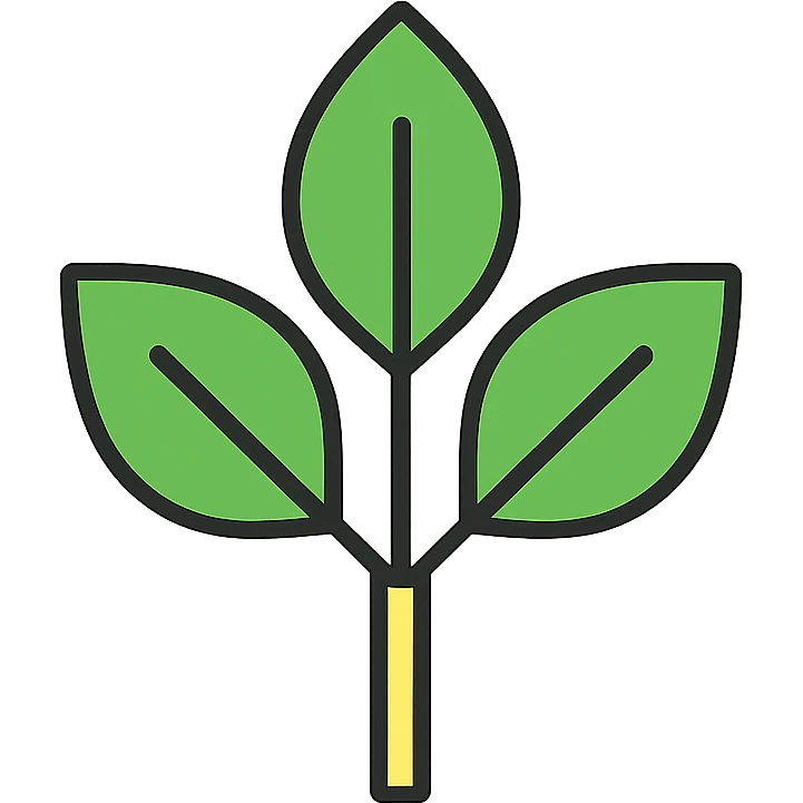 leafy plant icon, color outlines, fresh and lively emoji