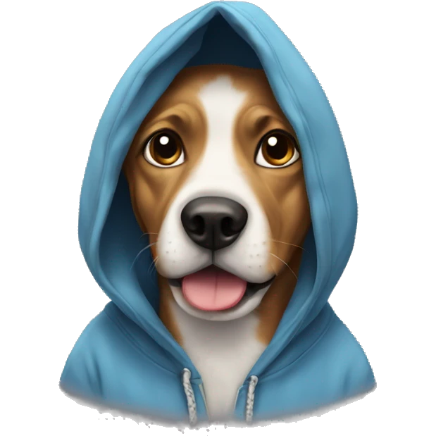 Dog wearing a hoodie  emoji
