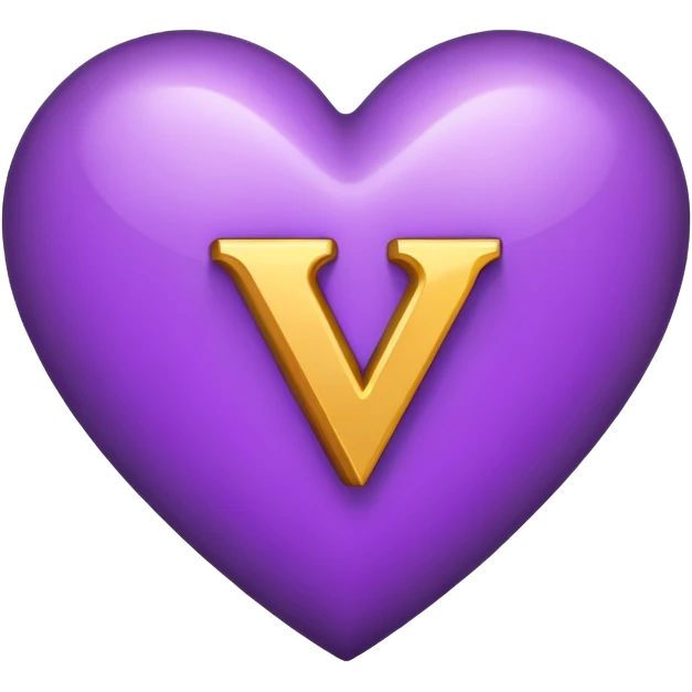 The Letter “Y” inside a Purple Heart emoji