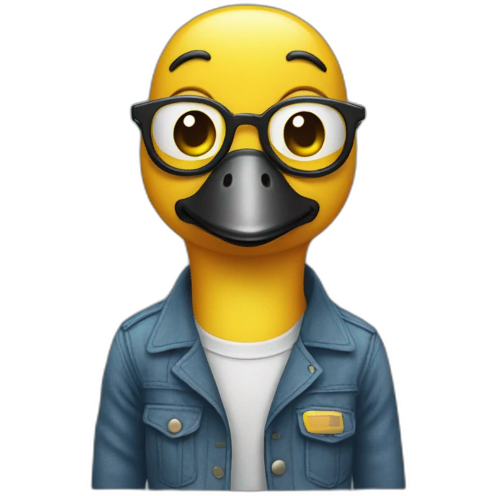 Un pato con ropa emoji