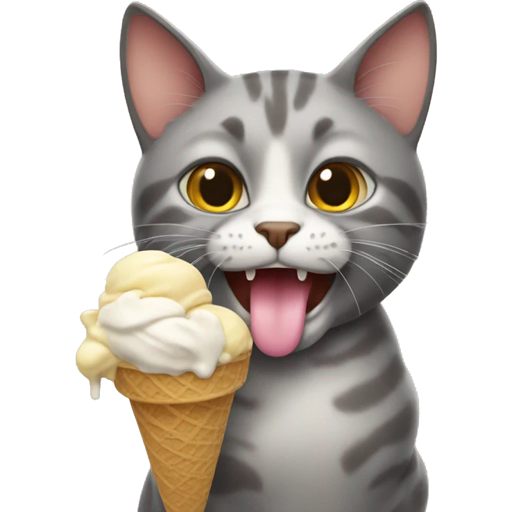 Cat eat ice cream  emoji