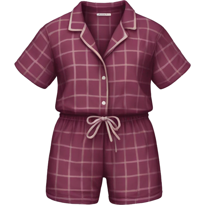 Plaided burgundy pajama short emoji