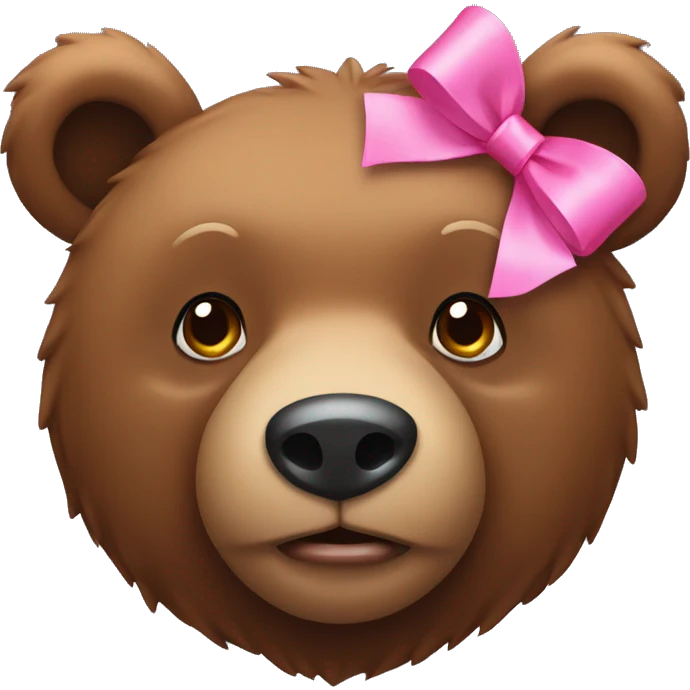brown bear with a pink bow on the head emoji