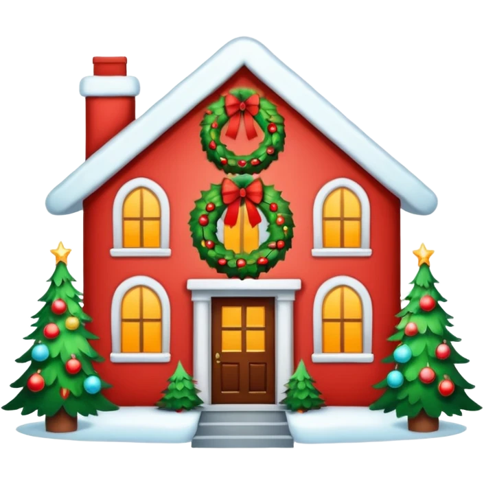 house decorated for christmas emoji