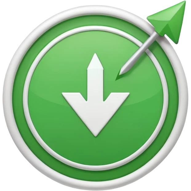 make me a emoji with green circle with a white arrow gonig up emoji