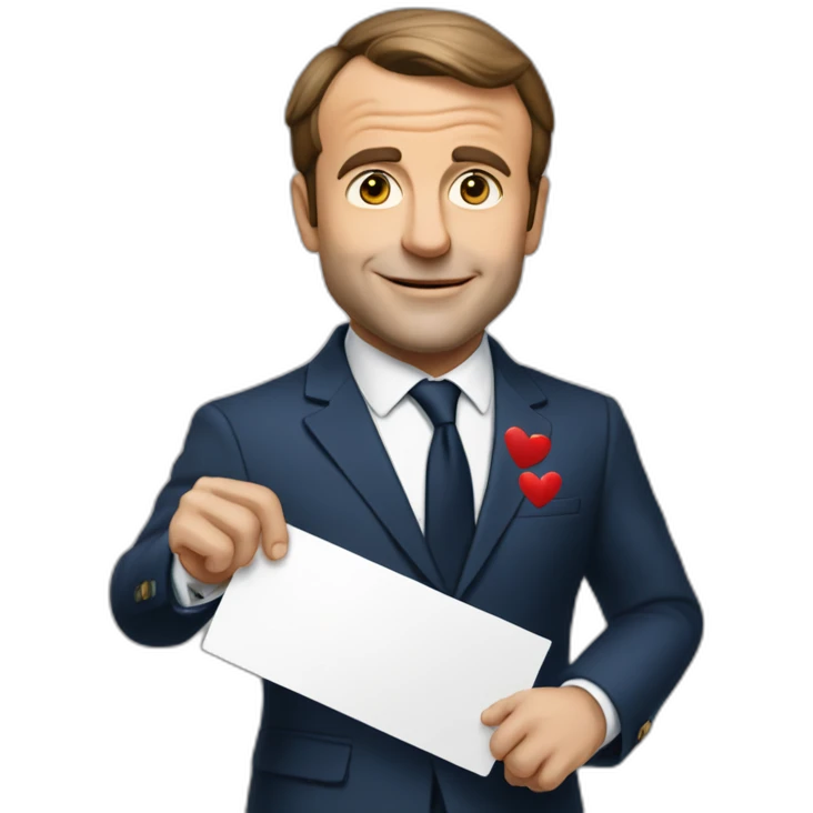 Macron-avec-une-pancarte-"love-brigitte"" emoji