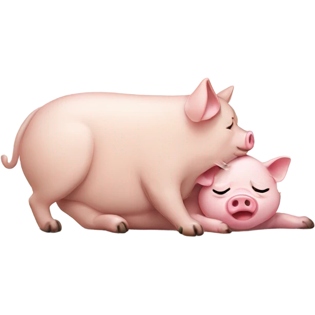 cat massaging pig emoji