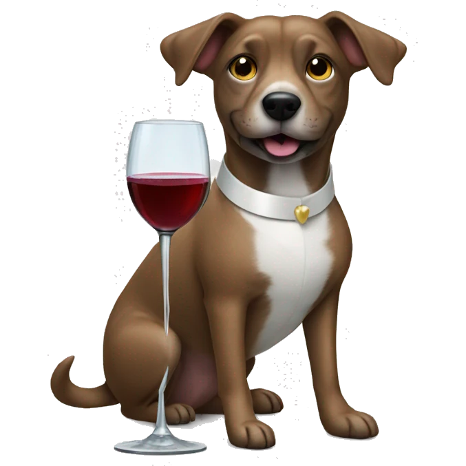 dog getting married having a drink of wine emoji