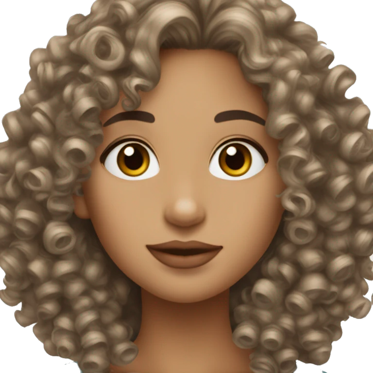 A curly hair latina Light skin ￼ emoji