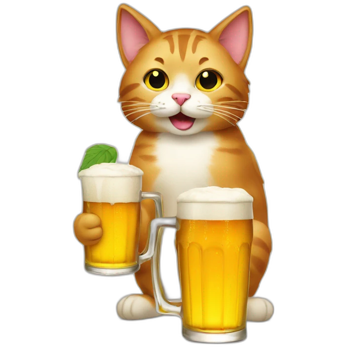 cat drink beer emoji
