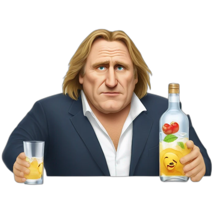 Gerard Depardieu who drinks vodka emoji
