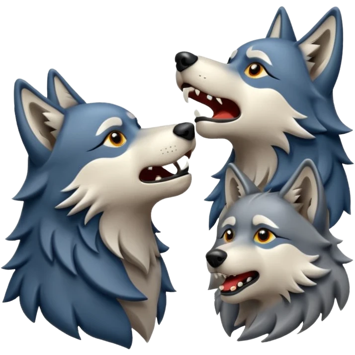 Wolf pack howling in different directions  emoji