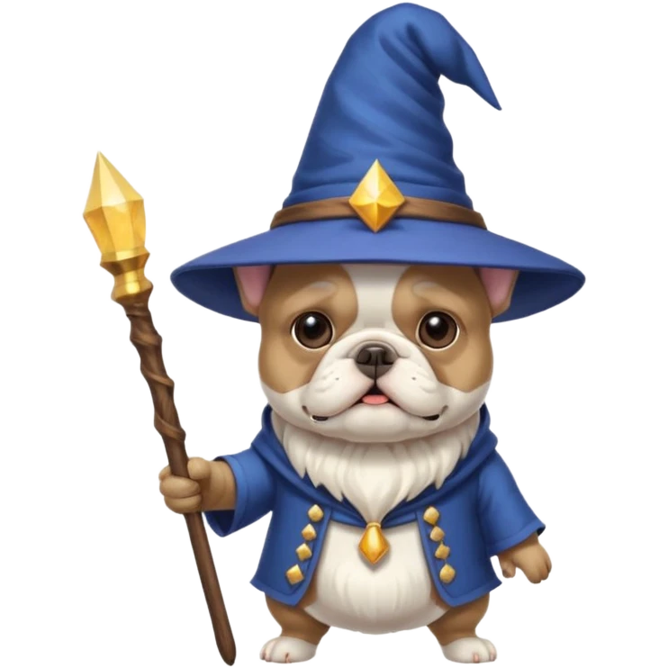 French Bulldog wizard emoji