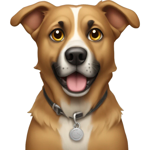 with mongrel dog  emoji