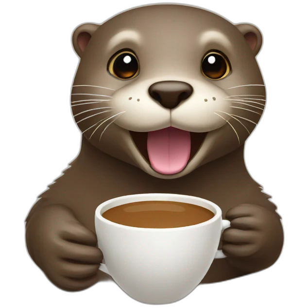 otter with coffee emoji