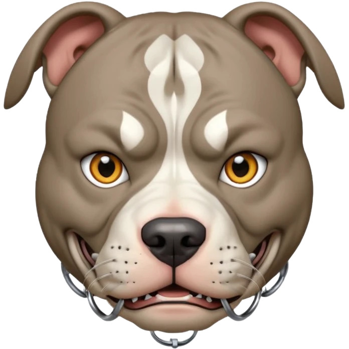grey angry pitbull with collar and rinnegan eye emoji