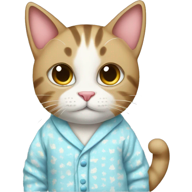 Cat wearing pjs emoji